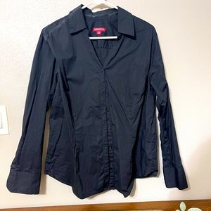 Black Merona Stretch Button Up